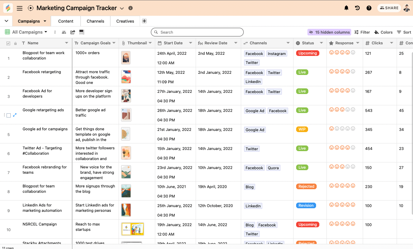 Example - Marketing Campaign Task Tracker 