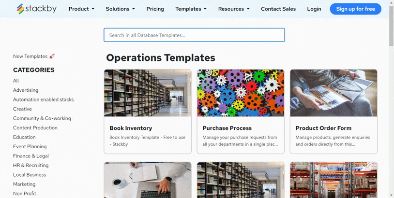 Stackby Operation category