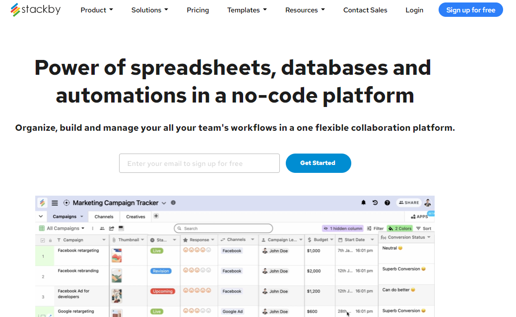 Small Businesses Marketing Tool: Stackby