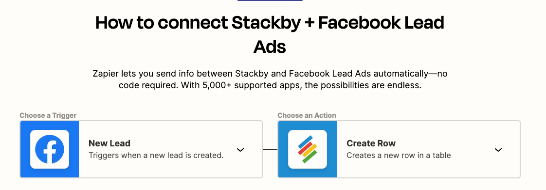 Stackby + Facebook Lead Ads Integration