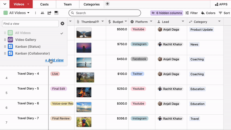 Create custom forms for your database 