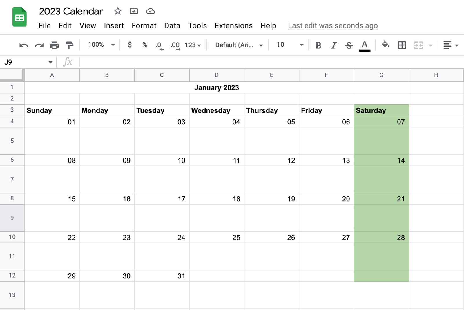 How to Make a calendar in Google Sheets 2024 | Stackby Blog