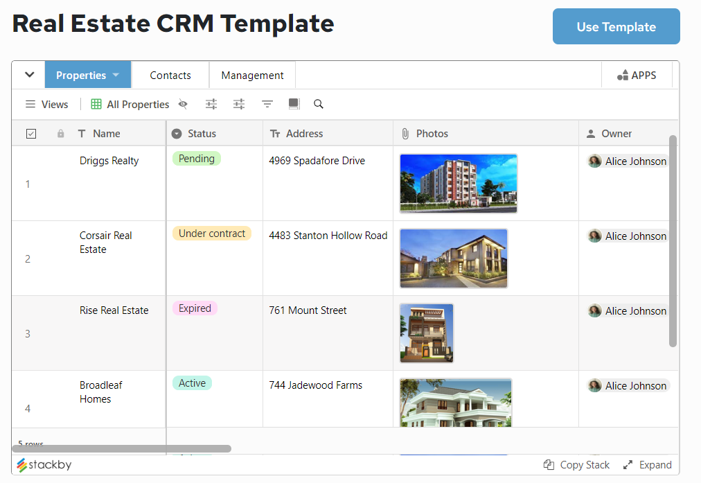 Free Real Estate CRM Template