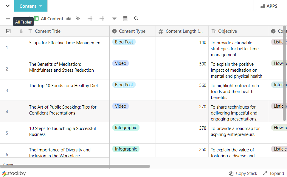 Content Planning Template