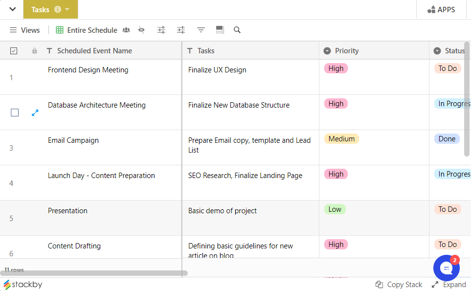 Weekly Scheduling Template