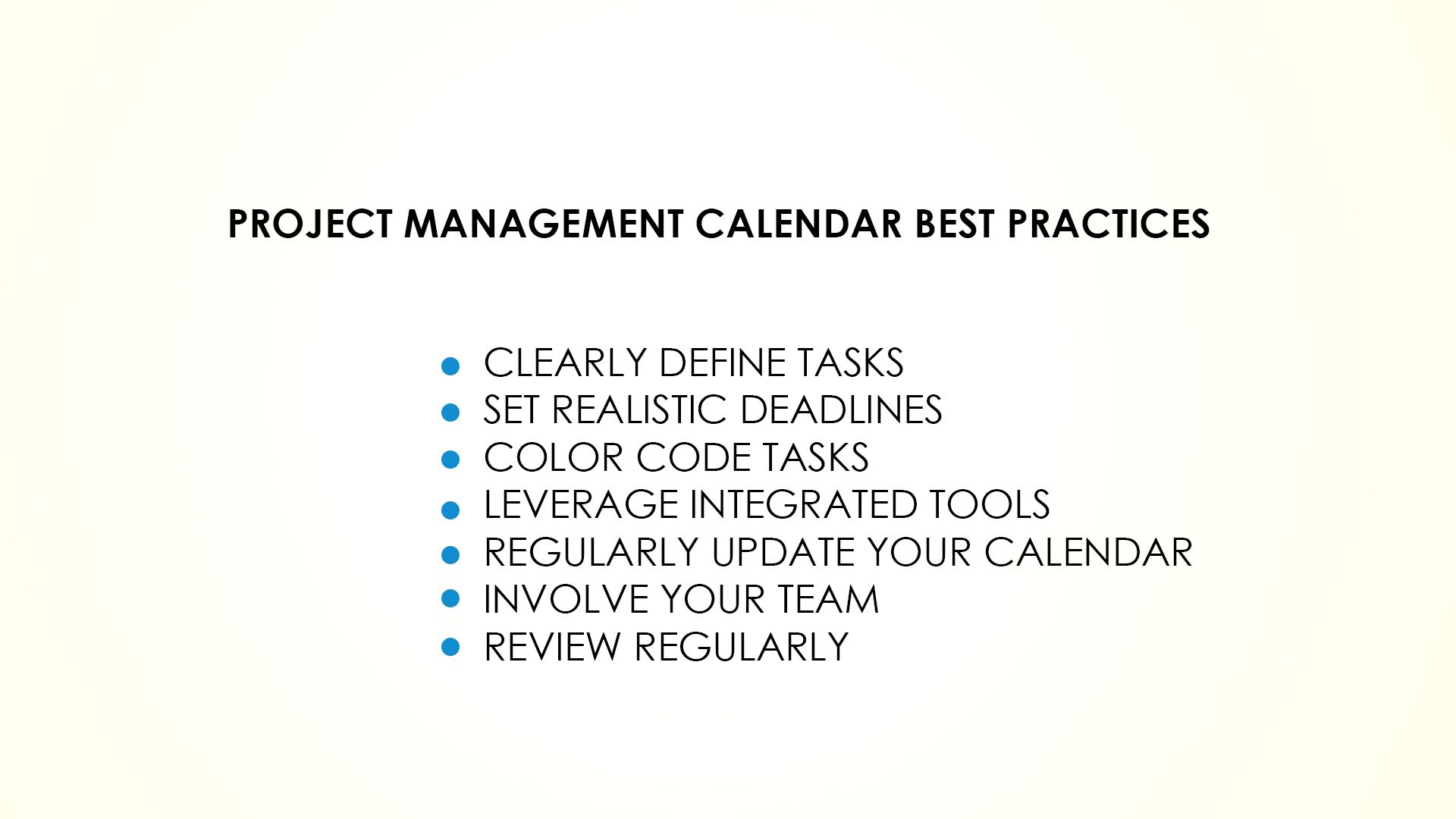 Project Management Calendar Best Practices