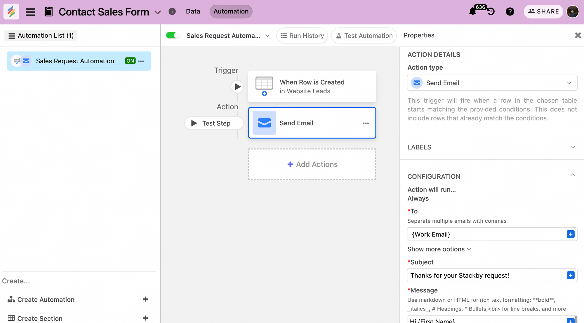 Automate Leads, CRM, Tasks and Email Notifications