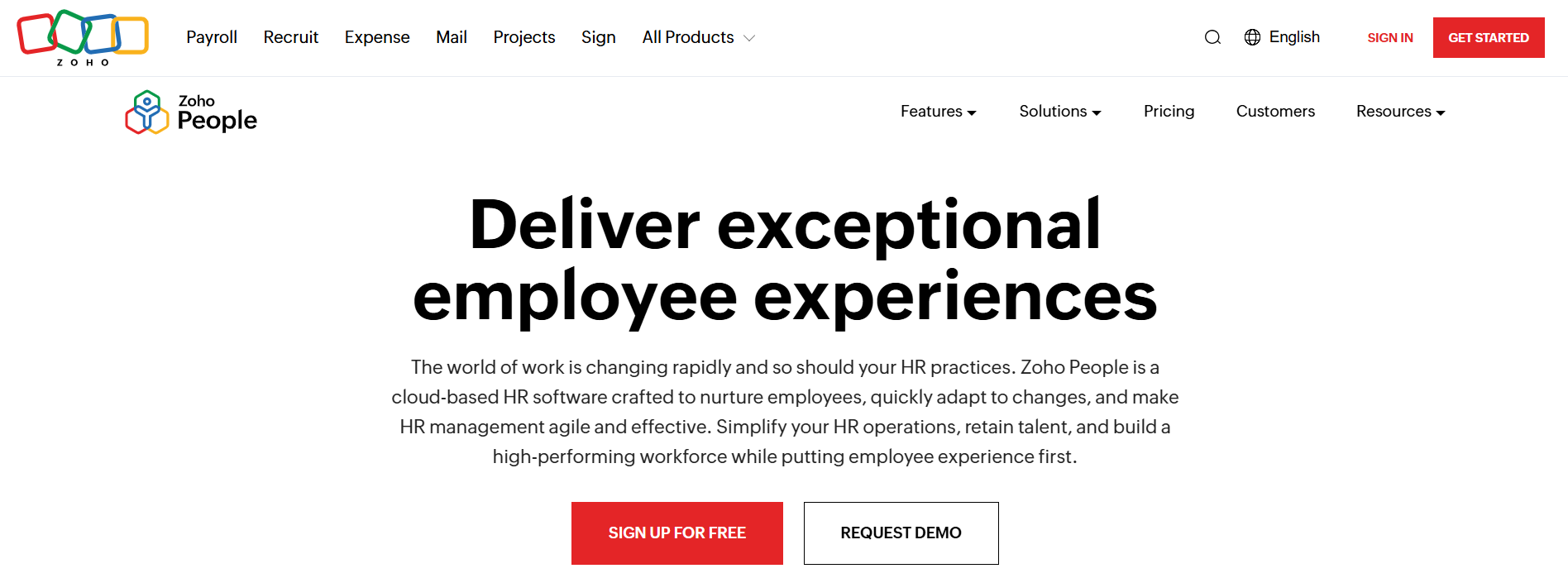 Zoho People : Cloud Based HRM Software