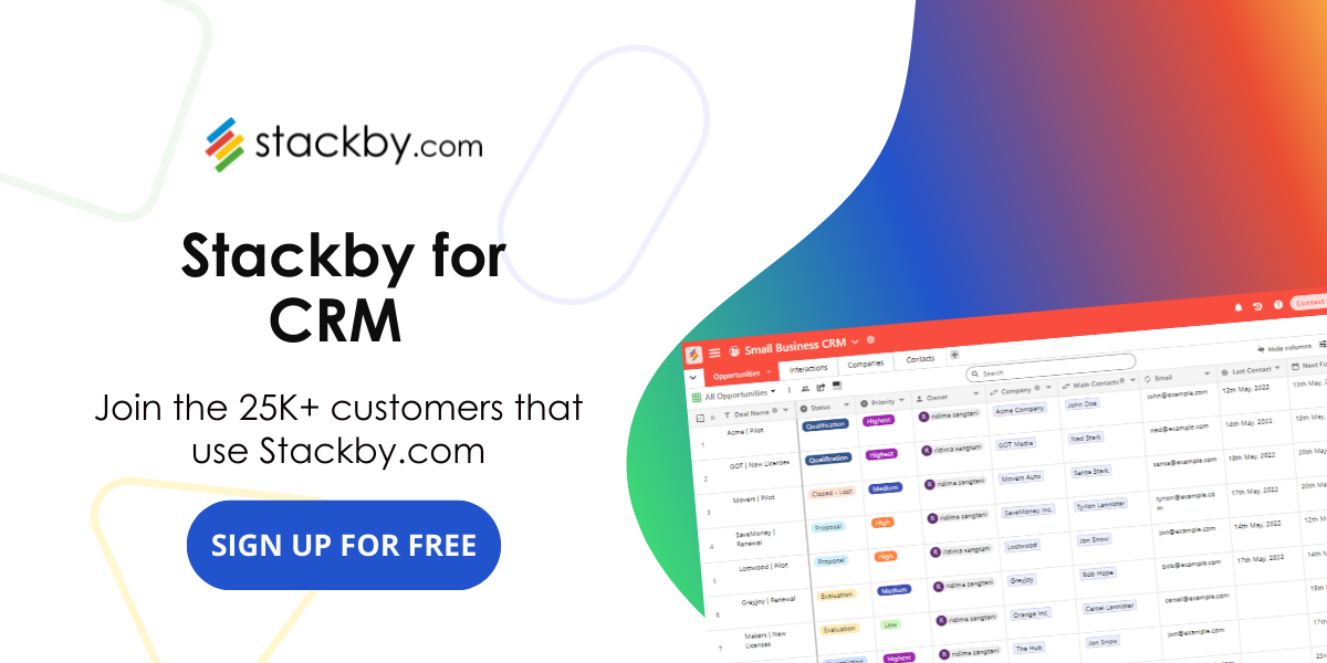 Build Your Free CRM with Stackby