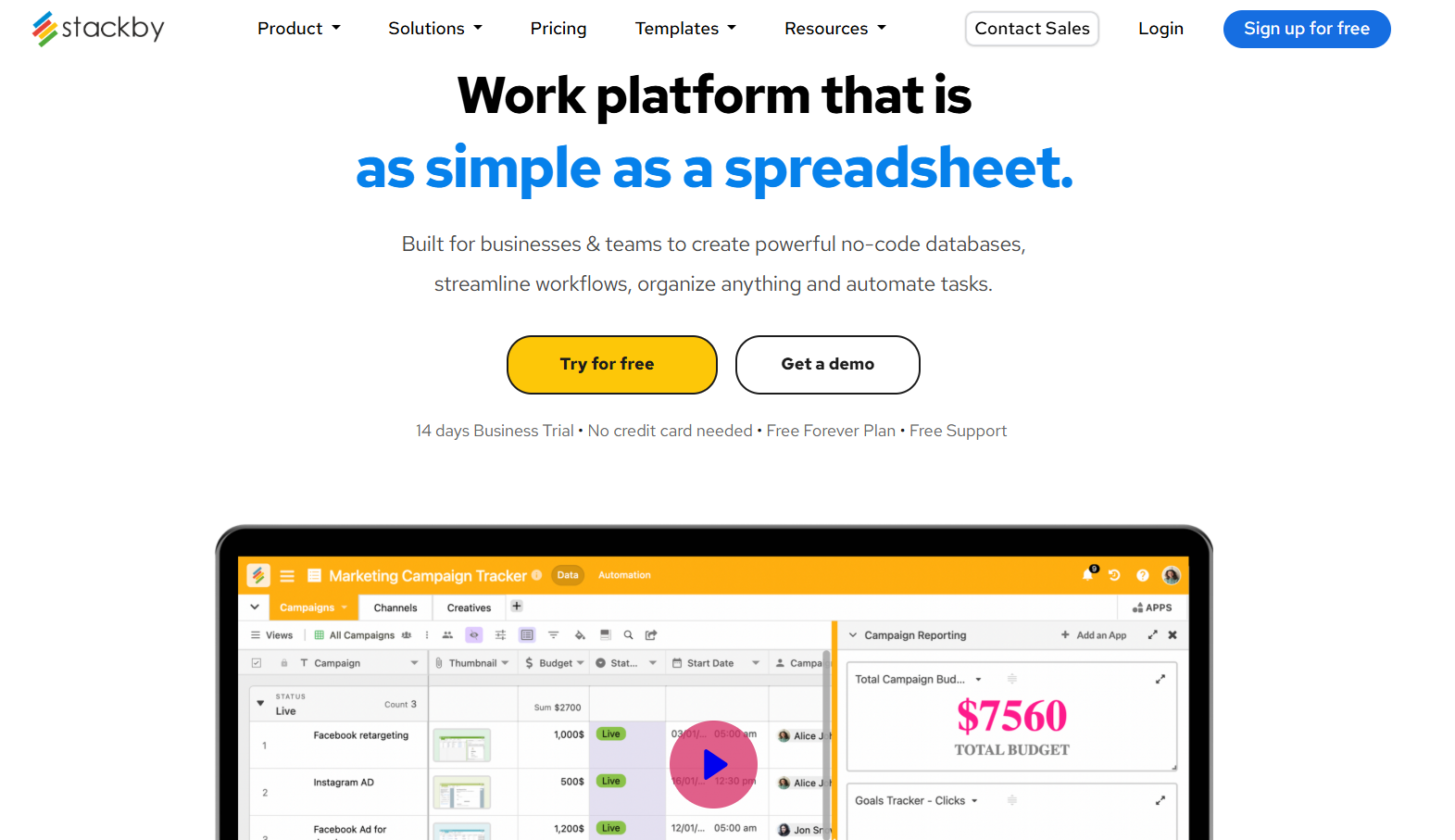 #1 Stackby | Database Software for Small Business