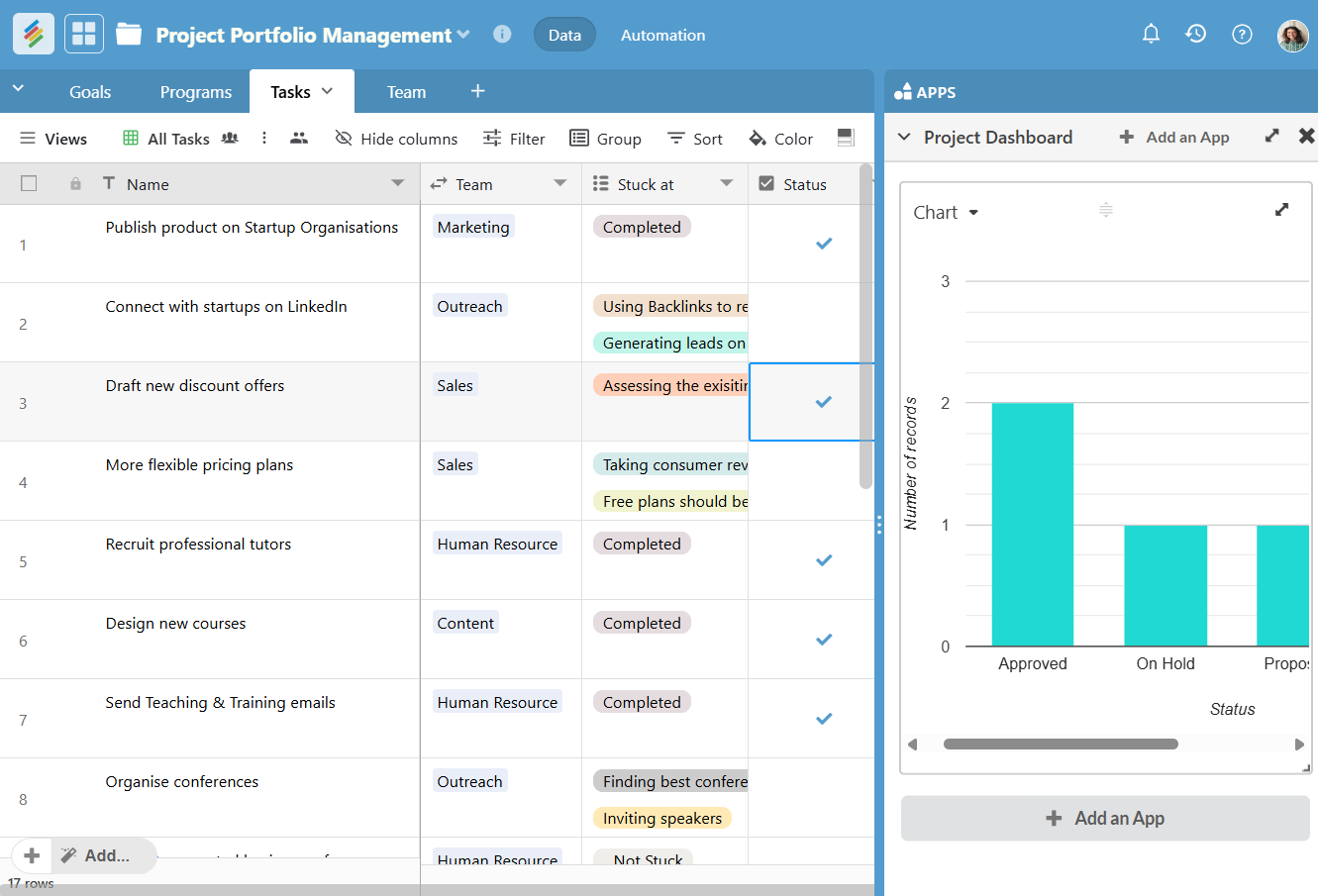 Project Portfolio Management Template by Stackby