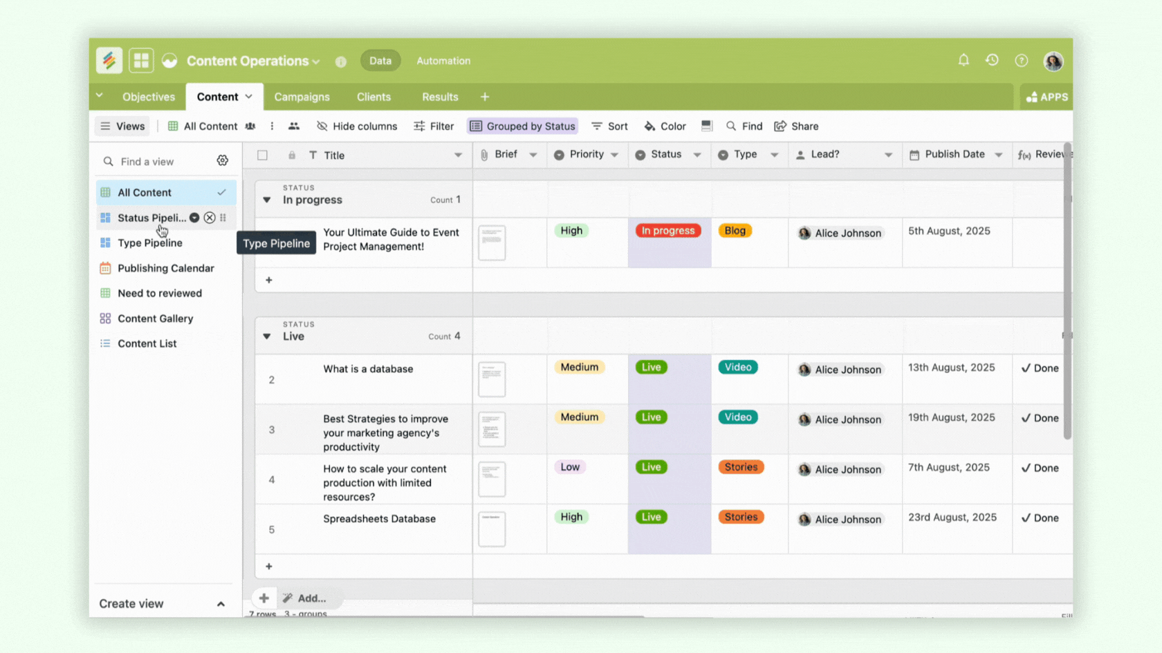 Content Operations: Views