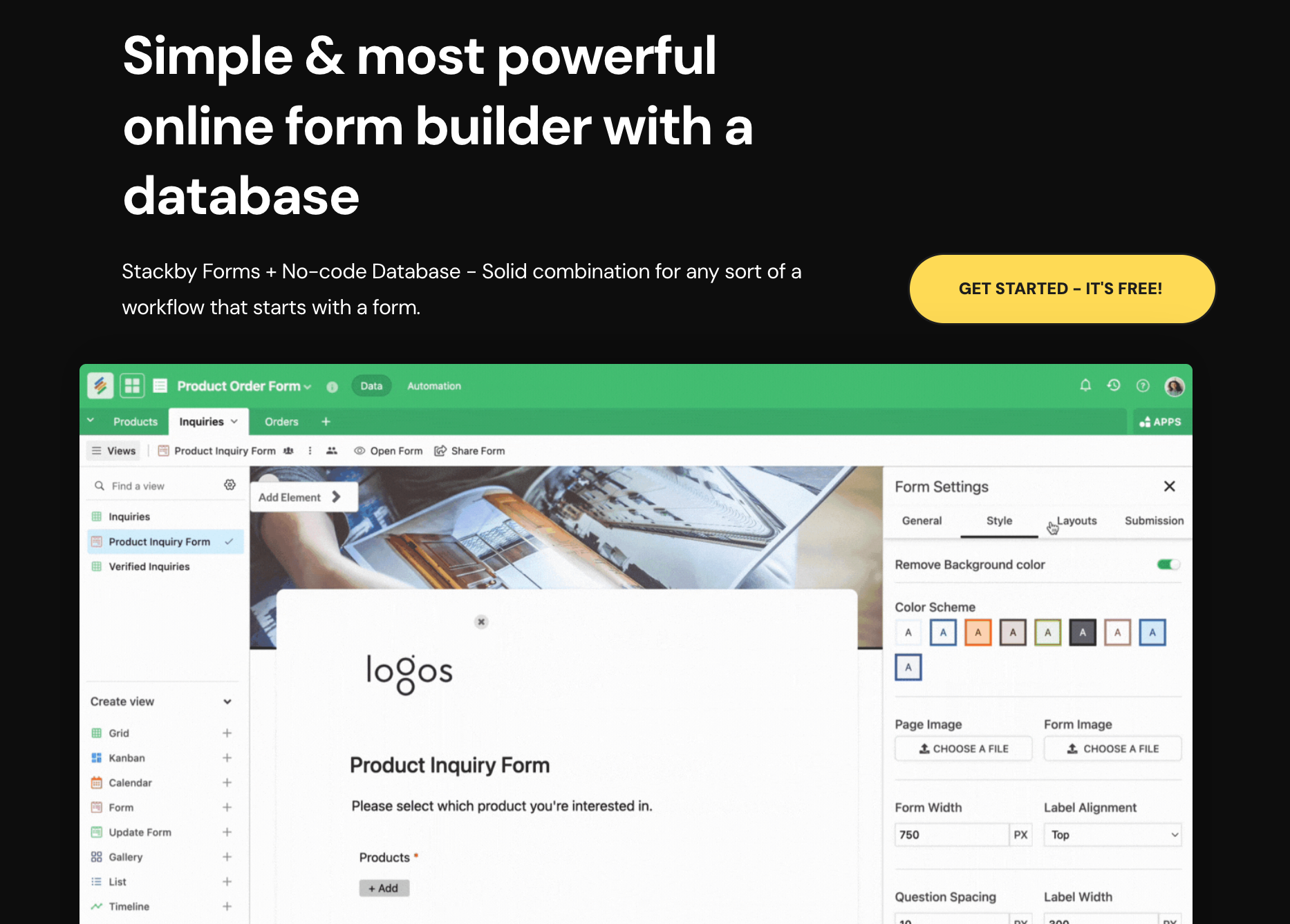 Jotform Alternative: Stackby Online Form Builder