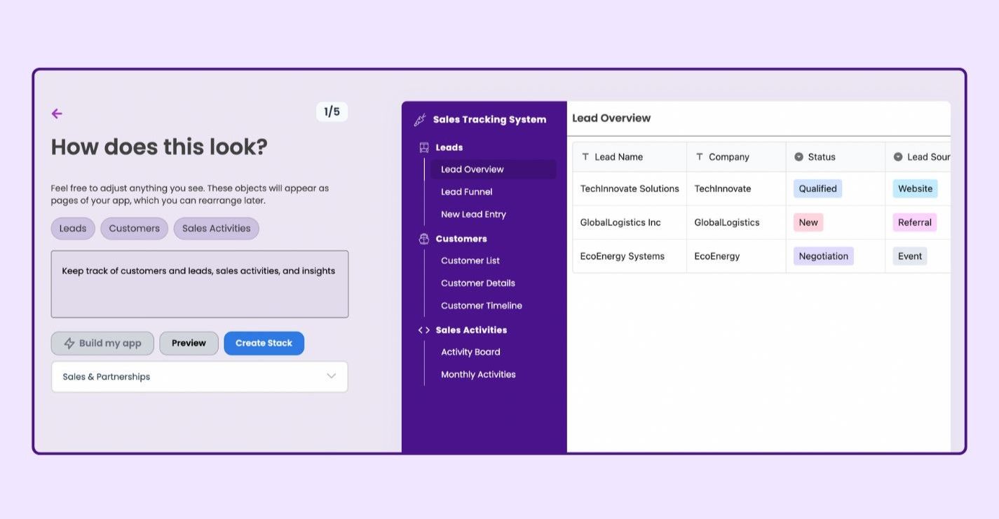 Create your own database with Stackby Co-Builder