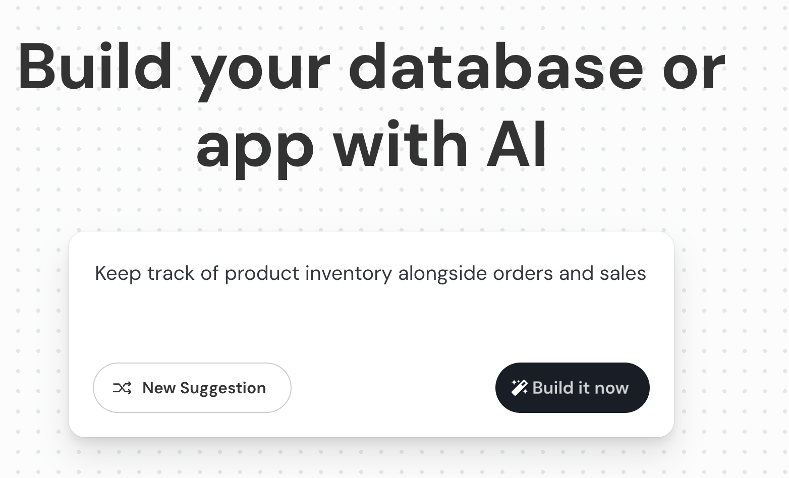 Write your own prompt to create a database with AI