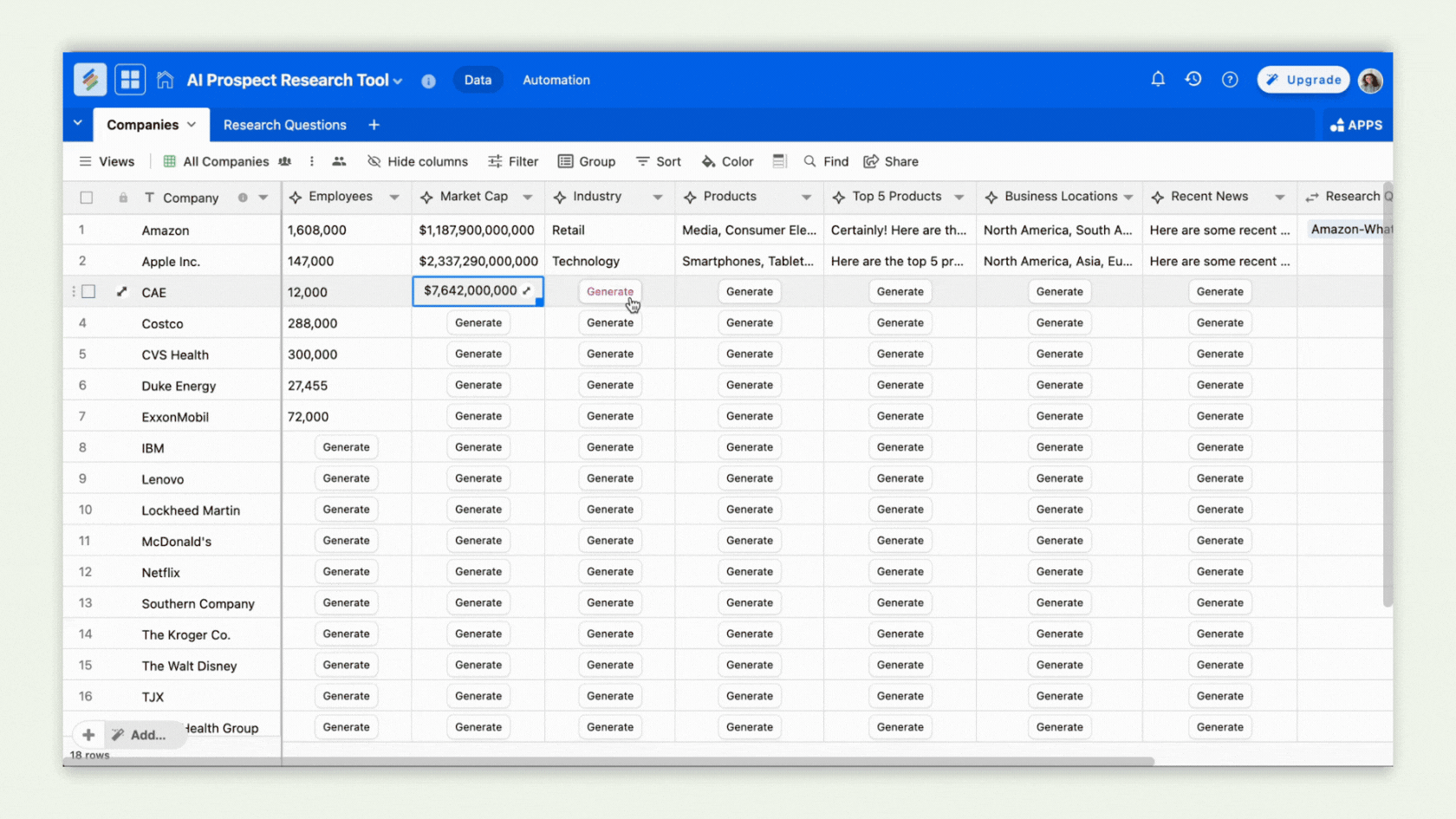 AI Prospect Research Tool