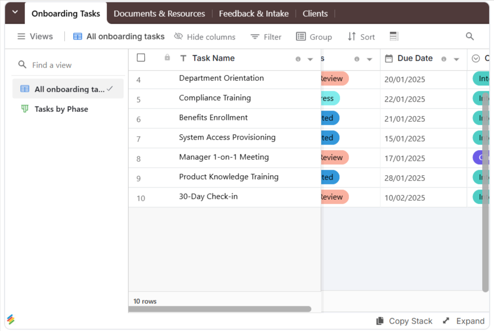 Client Onboarding Portal Template | Stackby