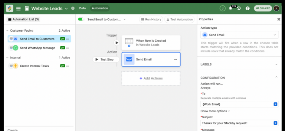 Stackby Automation