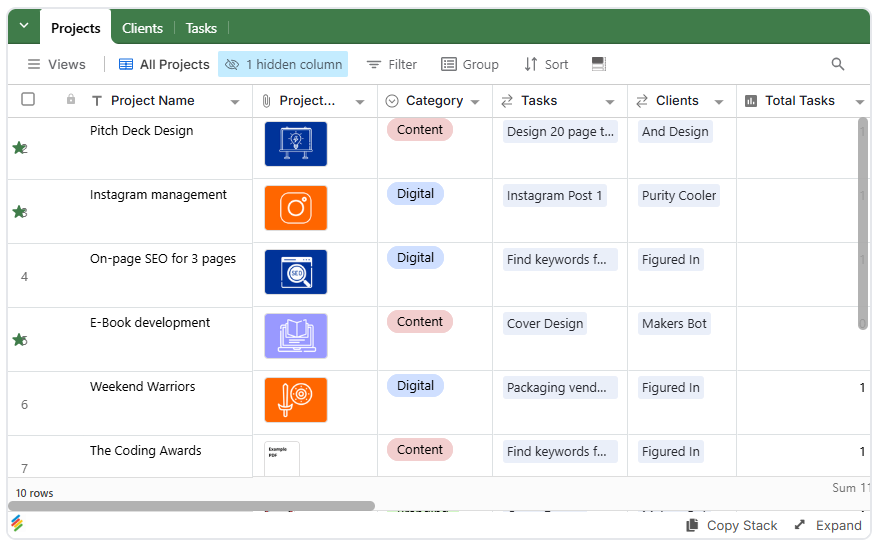 Project Tracker Template | Stackby