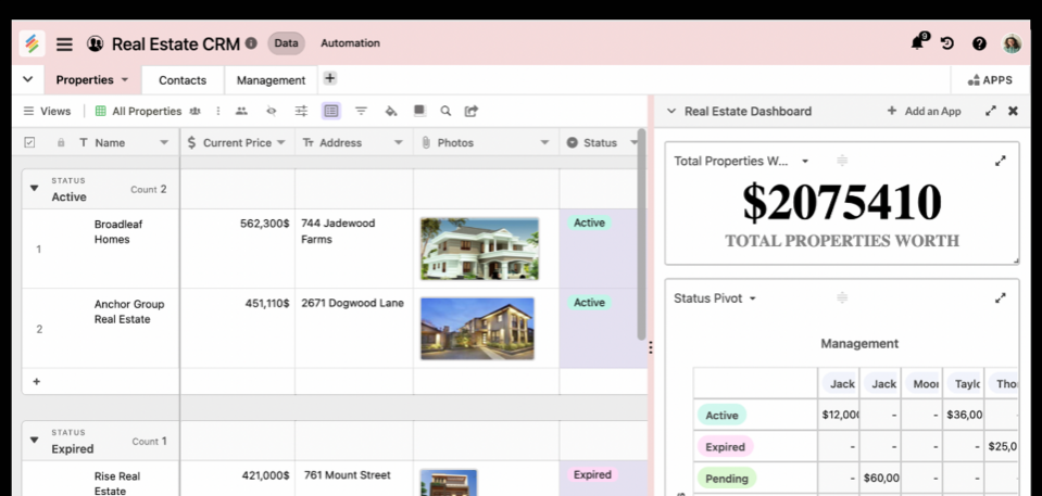 real-estate CRM | Stackby