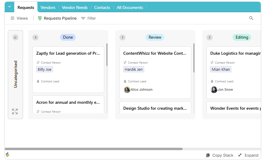 Vendor Management Template