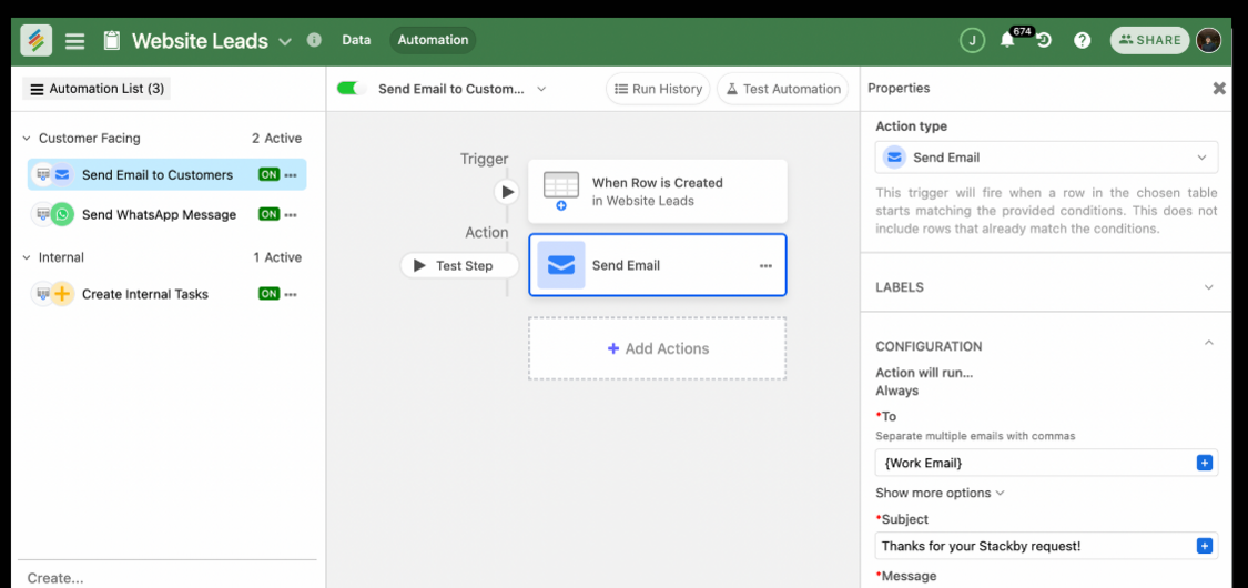 Automate manual tasks and create workflows