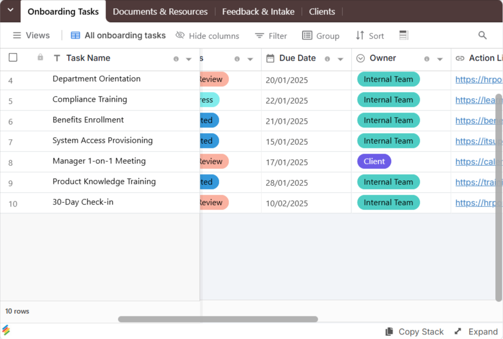Client Portal | Stackby