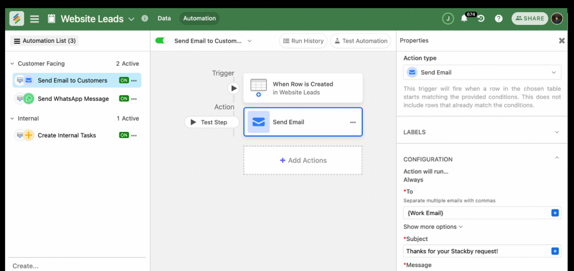 Automate manual tasks and create workflows.