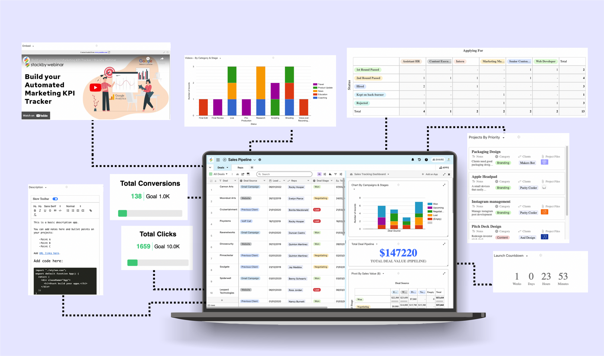 The Stackby Apps Marketplace | No code Reporting [2025 Updated]