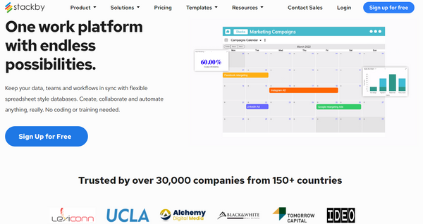 Stackby for Data Entry Software