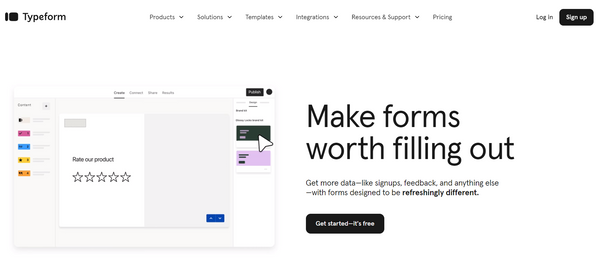 Typeform for Data Entry Software