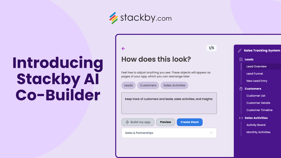 Generate databases in seconds:  Introducing Stackby AI Co-builder